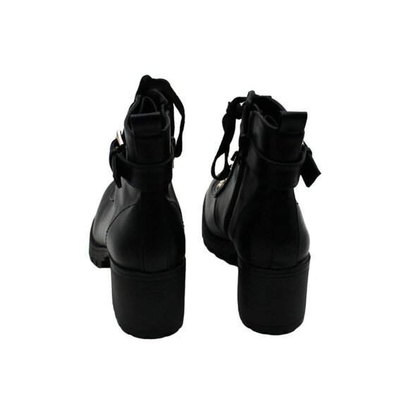 Wild Pair Womens Black Buckle Combat & Lace-up Boots - Picture 7 of 7